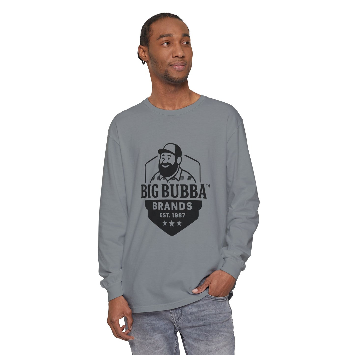 Unisex Long Sleeve T-Shirt with Big Bubba Logo | Casual Wear, Gift for Him, Everyday Comfort, Outdoor Essentials, Trendy Apparel