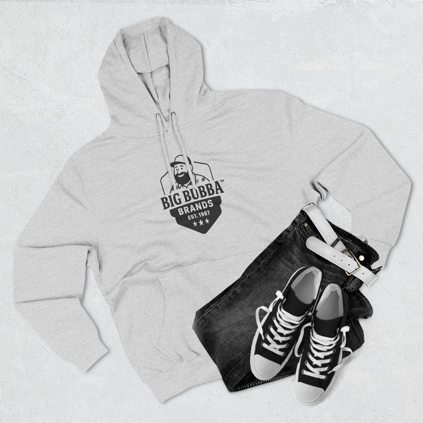Cozy Fleece Hoodie with Big Bubba Logo - Perfect for Casual Days, Gift for Dads, Comfortable, Stylish Streetwear, Winter Fashion