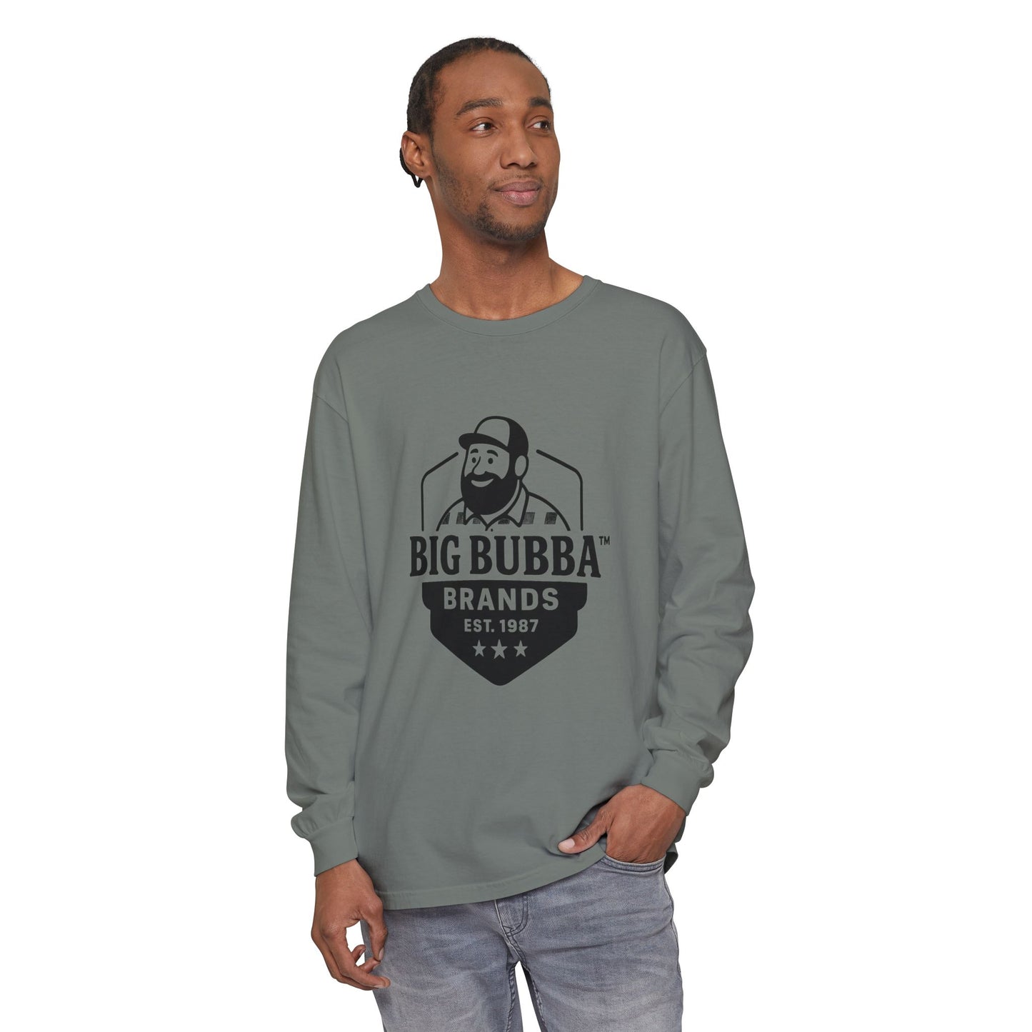 Unisex Long Sleeve T-Shirt with Big Bubba Logo | Casual Wear, Gift for Him, Everyday Comfort, Outdoor Essentials, Trendy Apparel