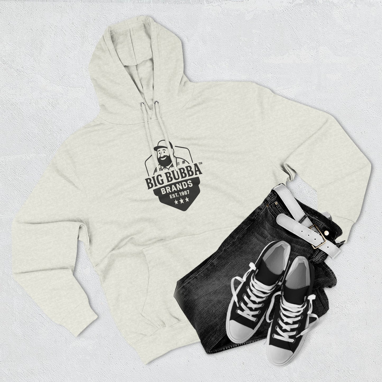 Cozy Fleece Hoodie with Big Bubba Logo - Perfect for Casual Days, Gift for Dads, Comfortable, Stylish Streetwear, Winter Fashion