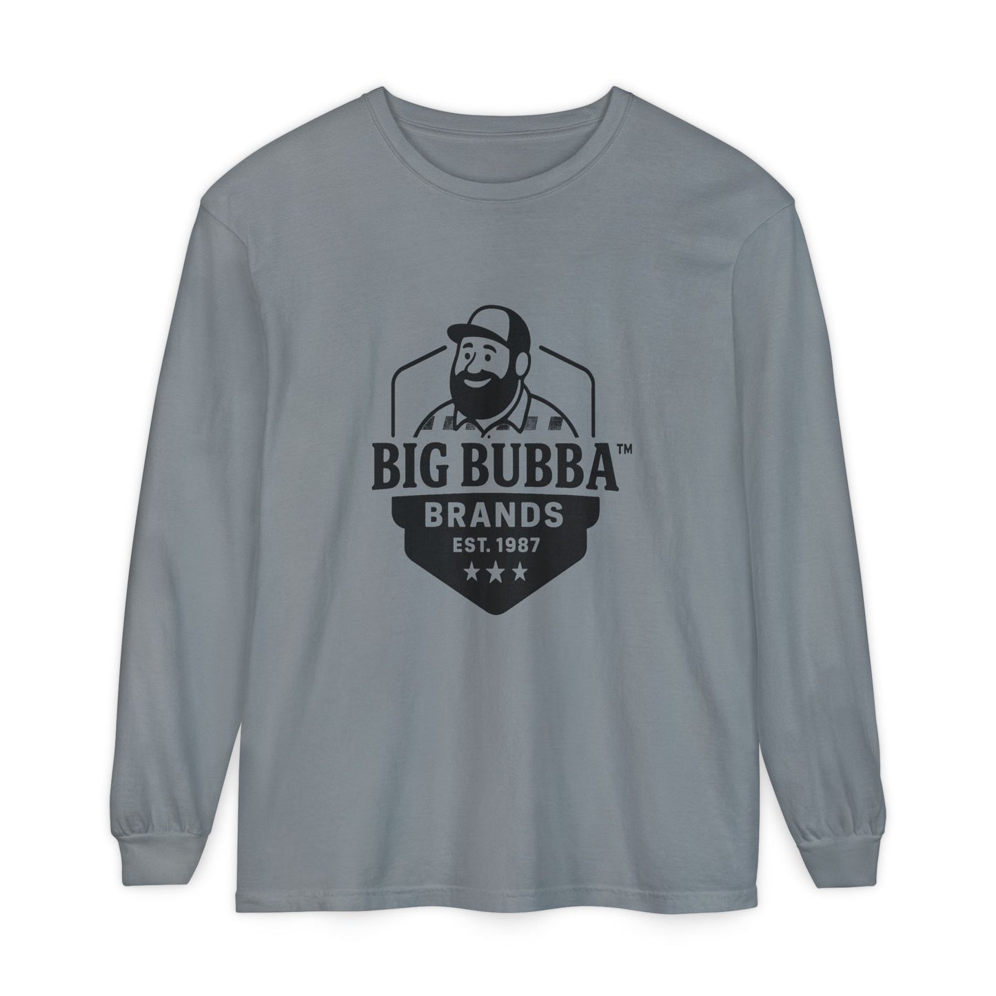 Unisex Long Sleeve T-Shirt with Big Bubba Logo | Casual Wear, Gift for Him, Everyday Comfort, Outdoor Essentials, Trendy Apparel