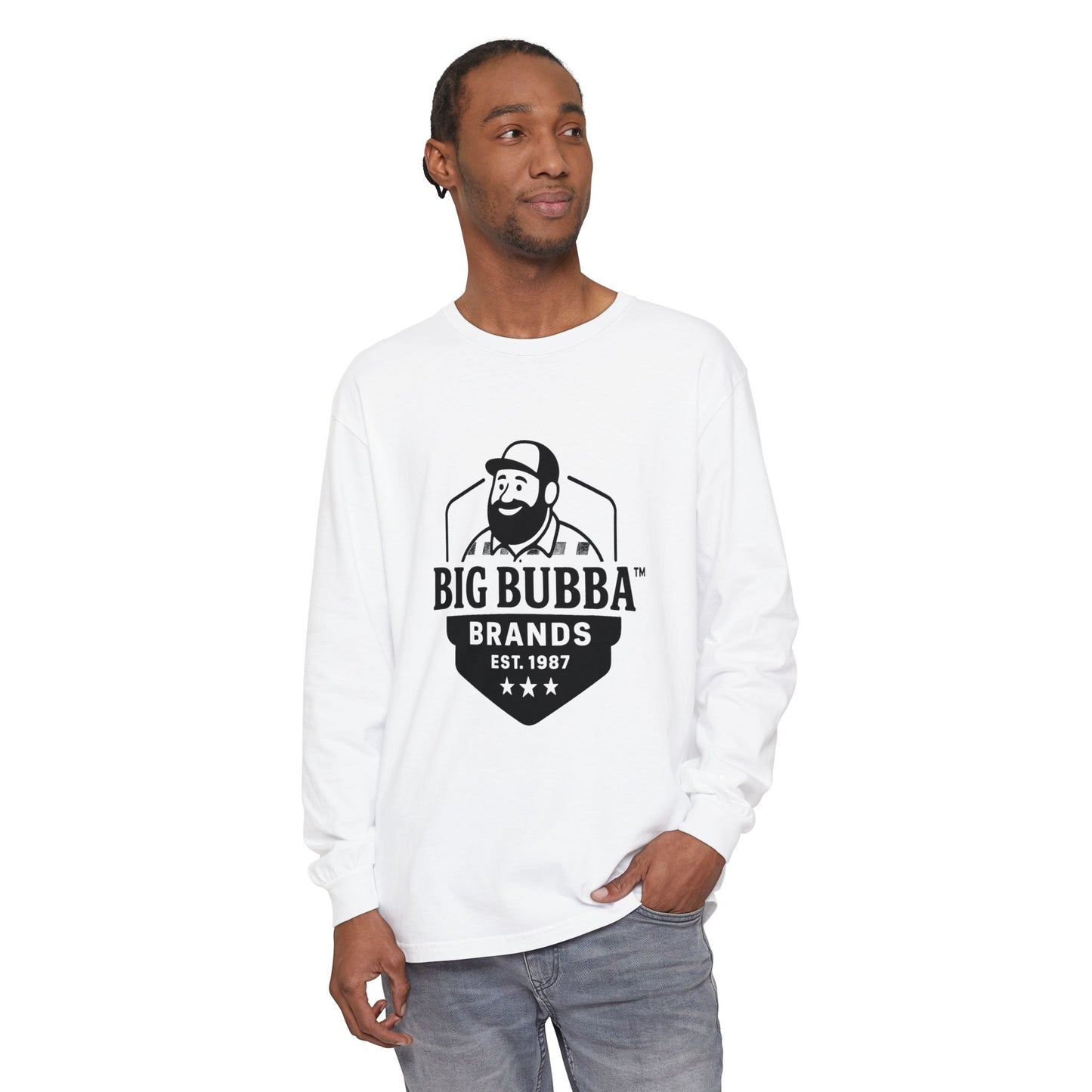 Unisex Long Sleeve T-Shirt with Big Bubba Logo | Casual Wear, Gift for Him, Everyday Comfort, Outdoor Essentials, Trendy Apparel