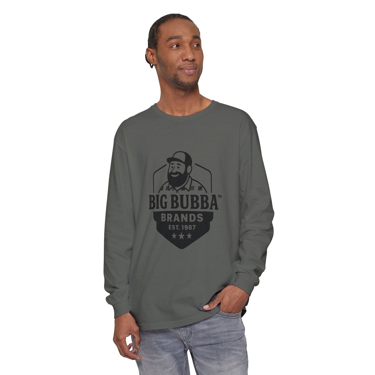 Unisex Long Sleeve T-Shirt with Big Bubba Logo | Casual Wear, Gift for Him, Everyday Comfort, Outdoor Essentials, Trendy Apparel