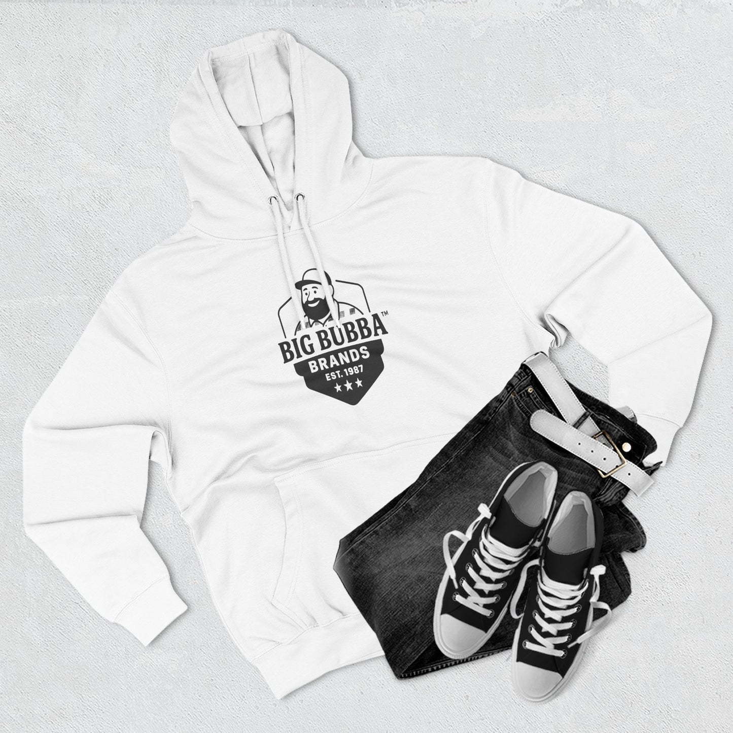 Cozy Fleece Hoodie with Big Bubba Logo - Perfect for Casual Days, Gift for Dads, Comfortable, Stylish Streetwear, Winter Fashion